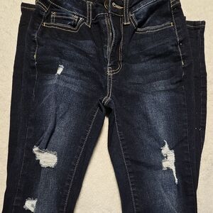 Distressed Dark Blue Women's Jeans